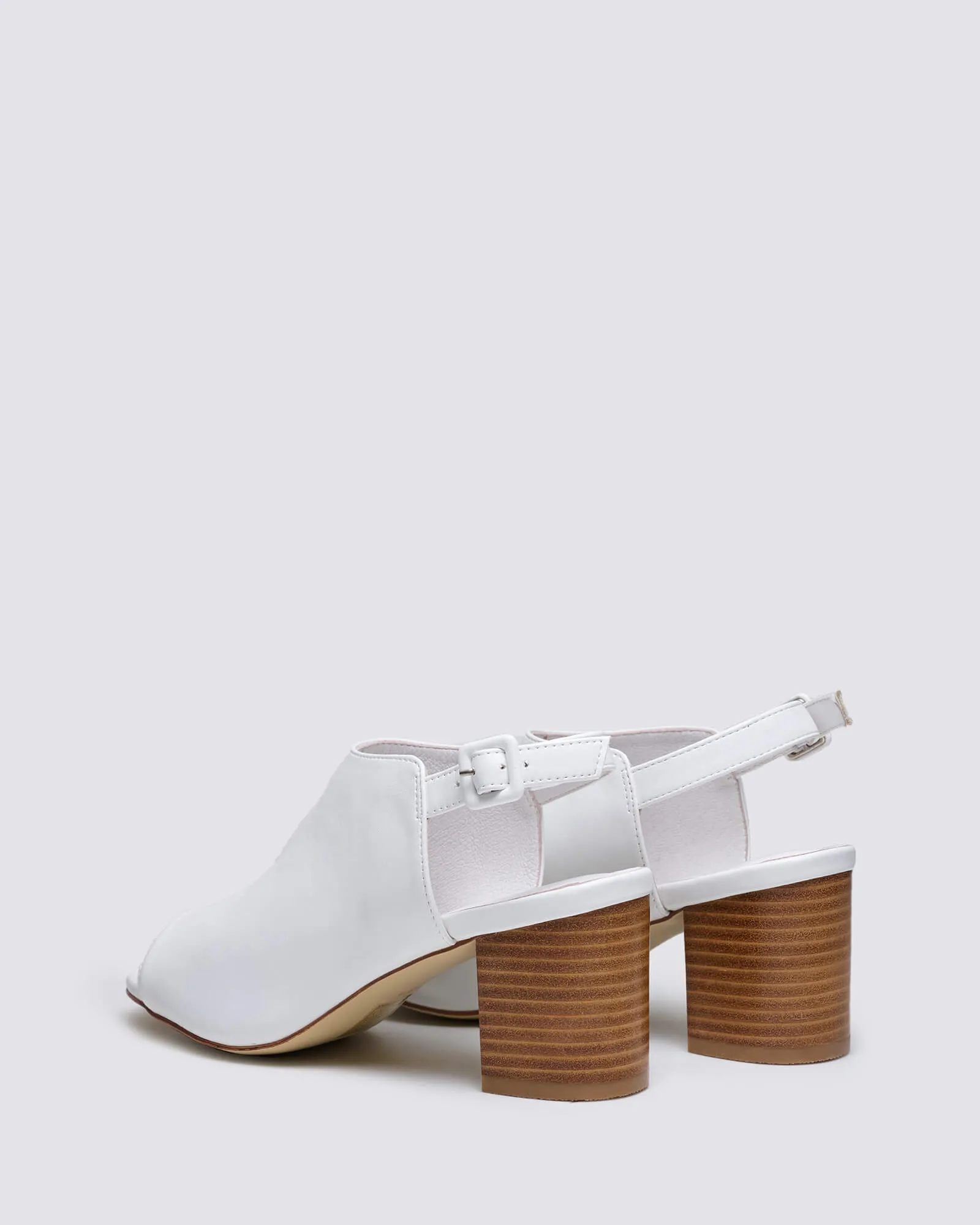 ABBY SLINGBACK HEELS WHITE LEATHER
