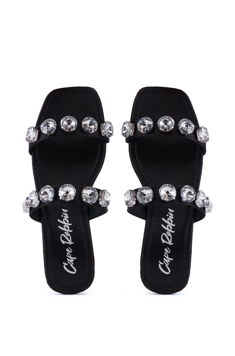 ANNICE BLACK GEM EMBELLISHED SANDAL