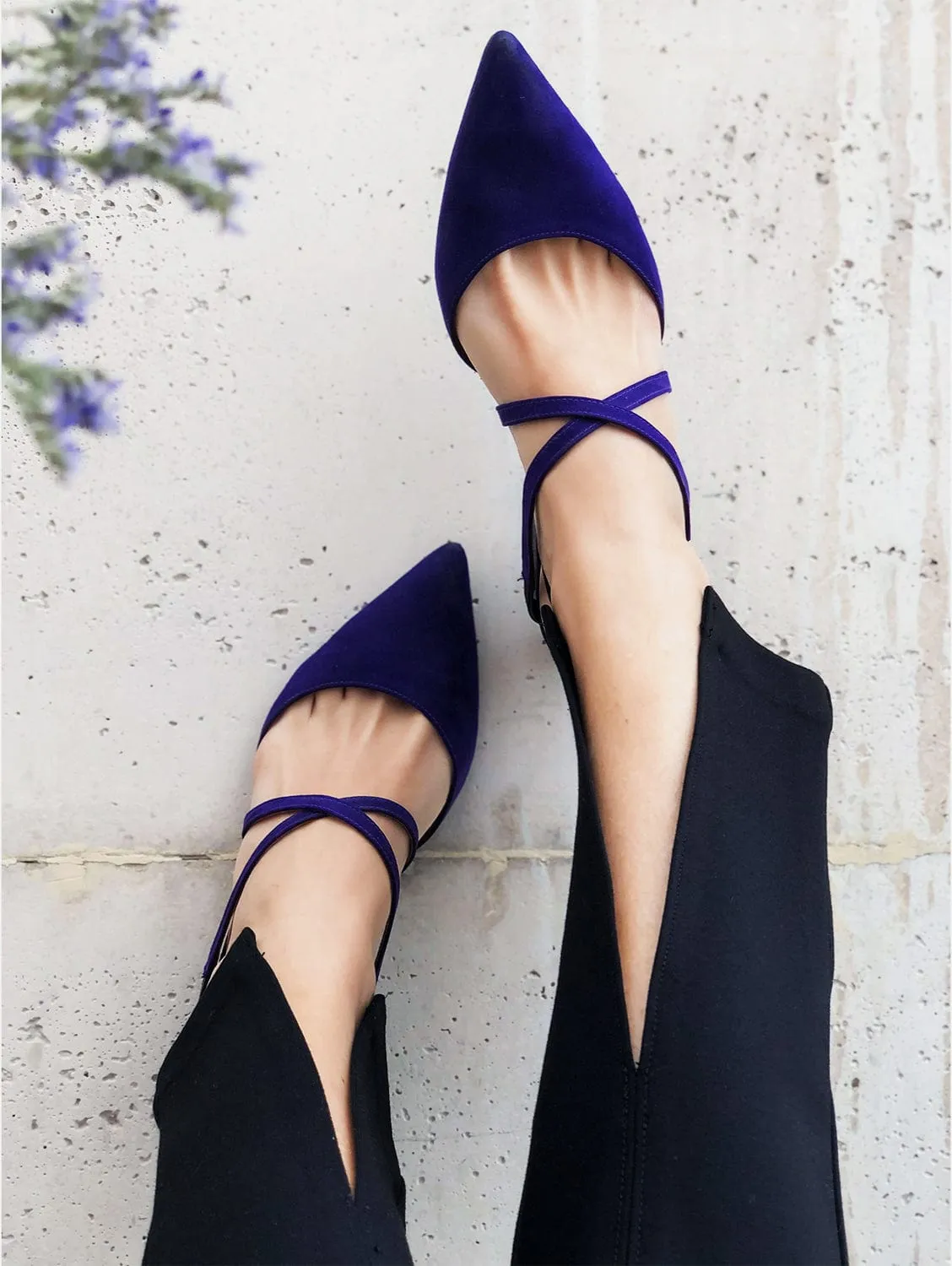 Cairo Vegan Eco Suede Mid-Heel Pumps | Violet
