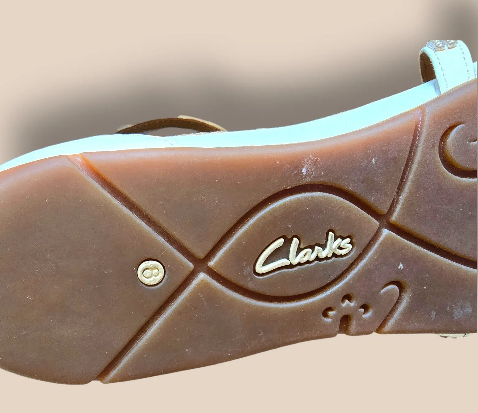 Clarks Womens Cream Diamante Flat Sandals UK 8 EU 42 US 8.5