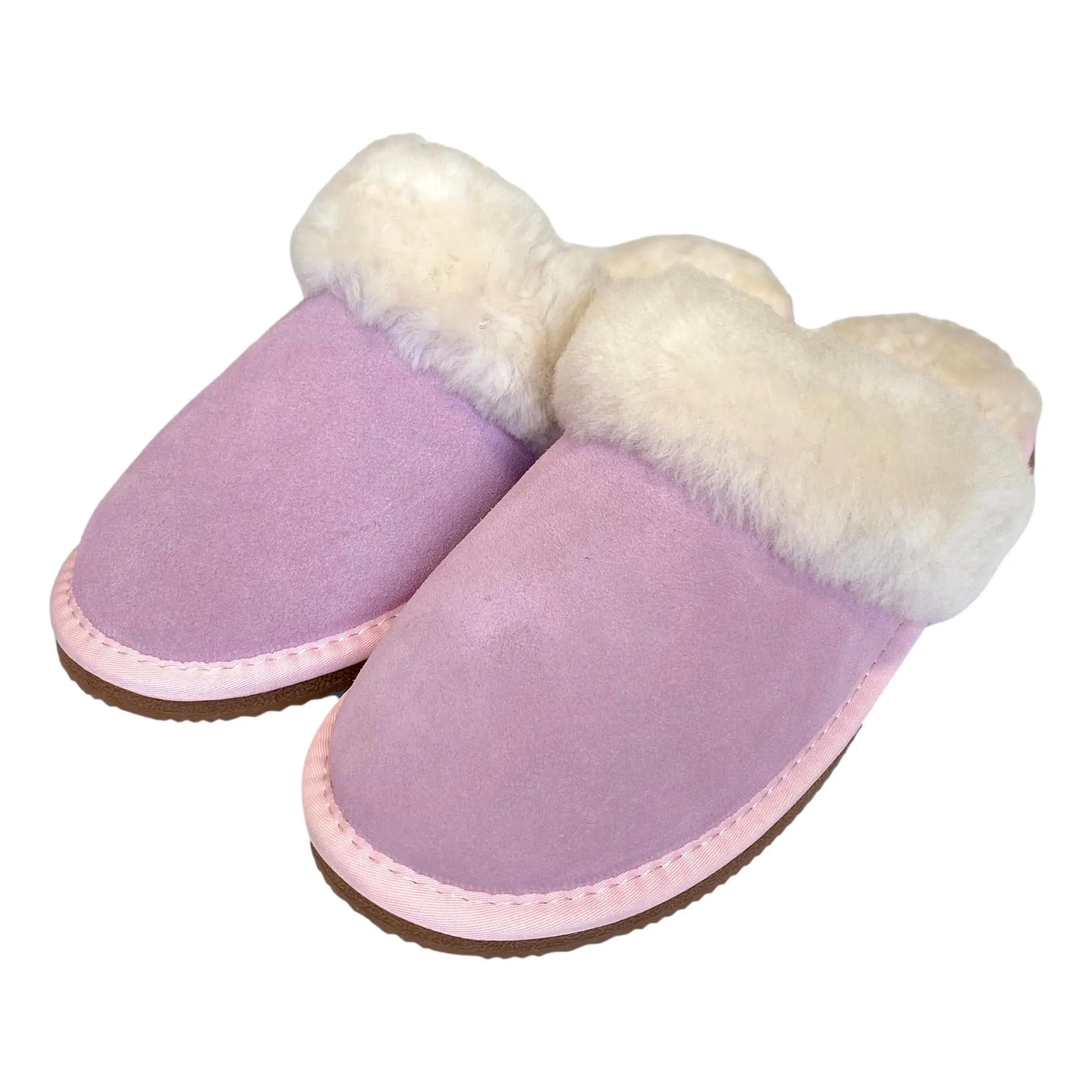 Deluxe Ladies 'Daisy' Sheepskin Slipper Mule - Rose