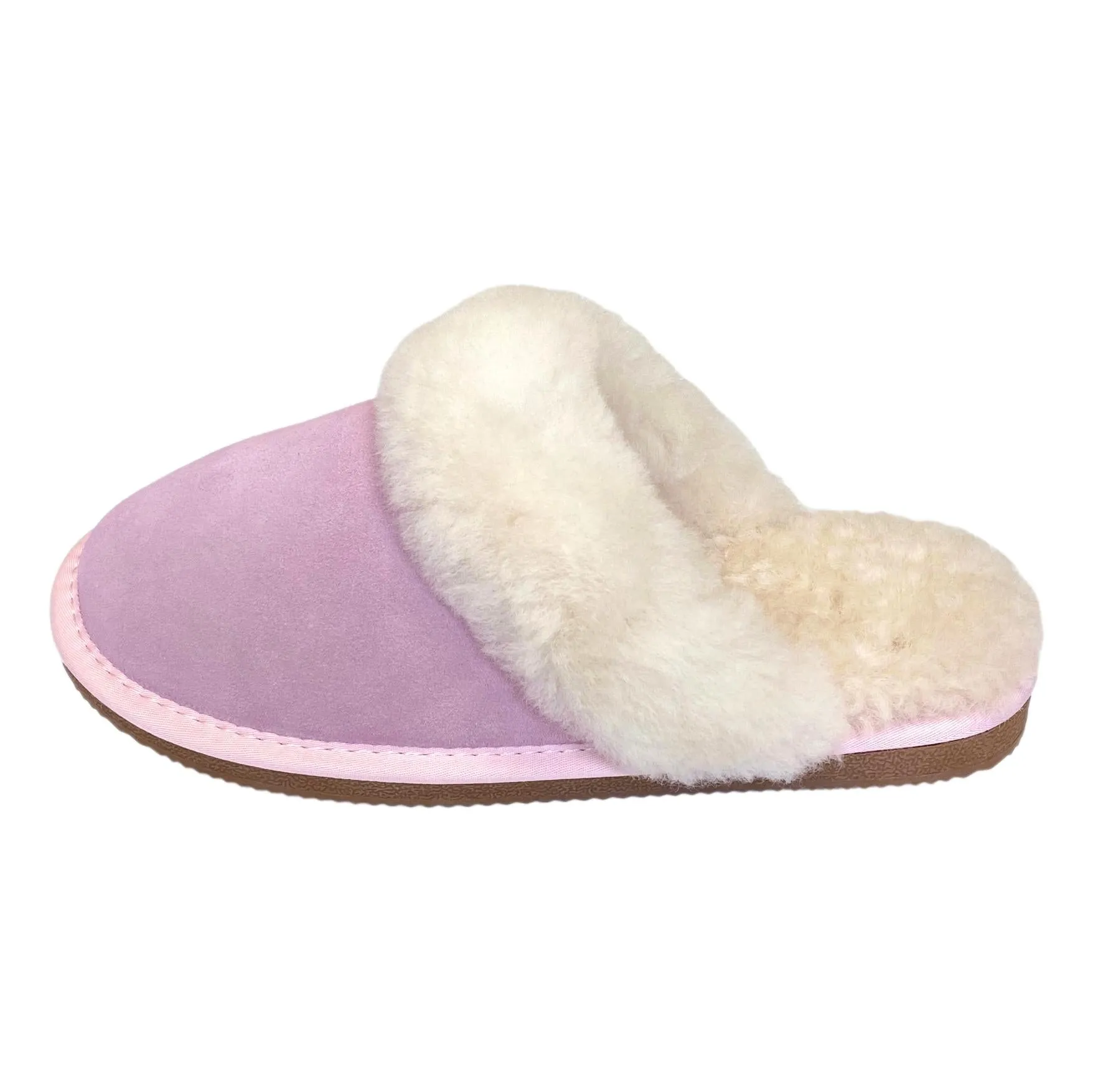 Deluxe Ladies 'Daisy' Sheepskin Slipper Mule - Rose