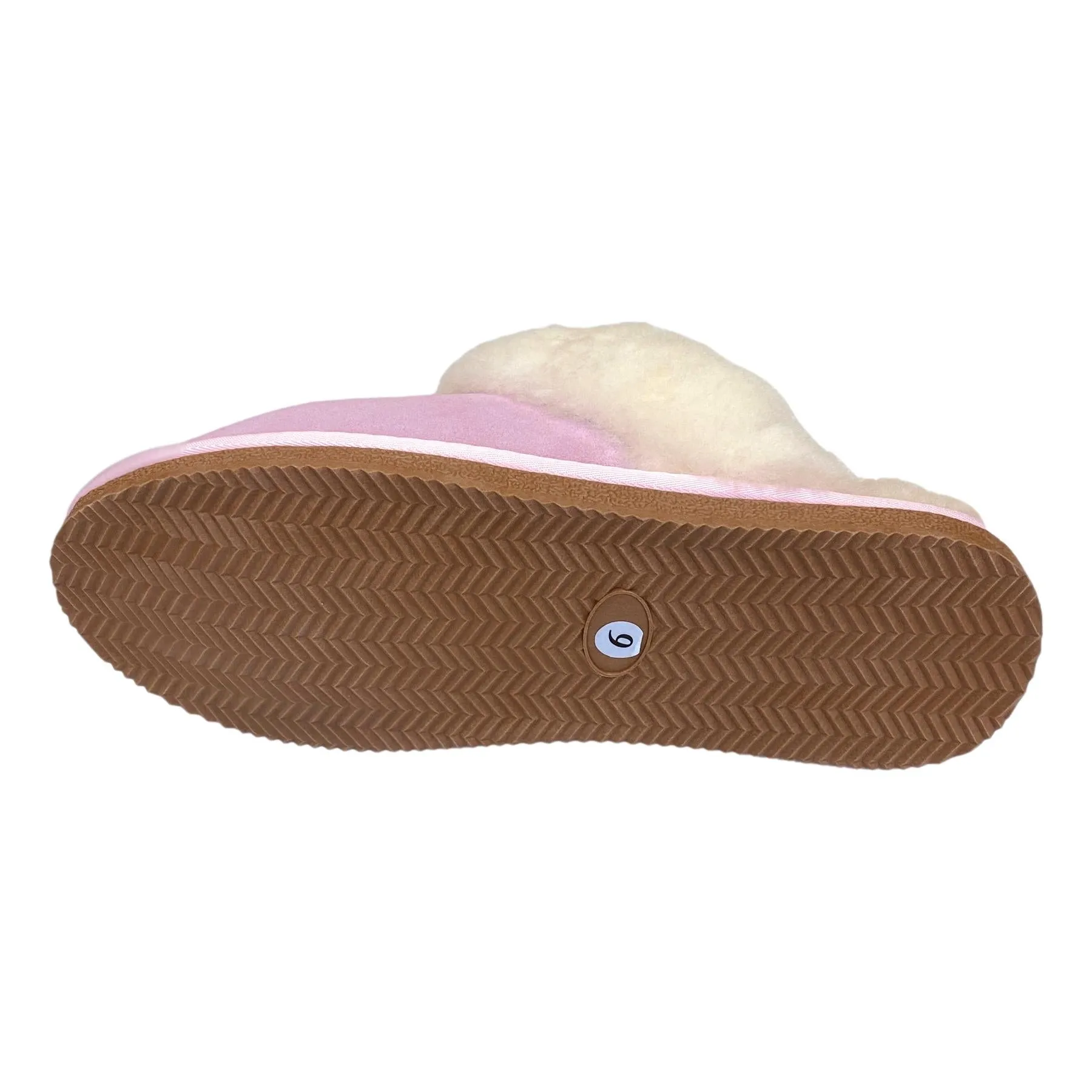 Deluxe Ladies 'Daisy' Sheepskin Slipper Mule - Rose