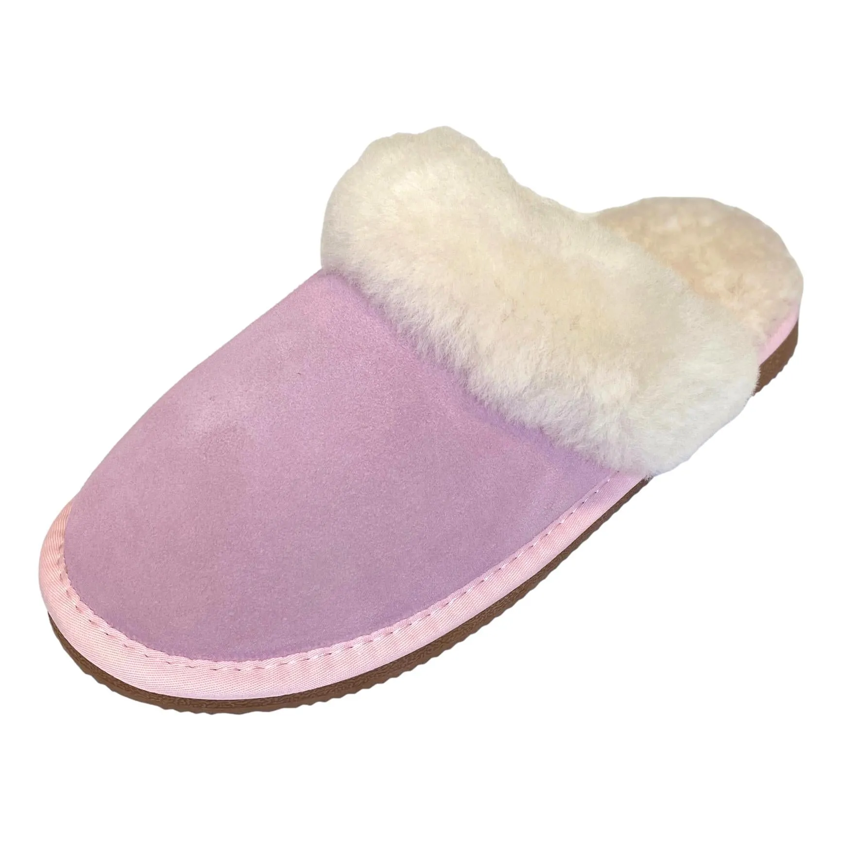 Deluxe Ladies 'Daisy' Sheepskin Slipper Mule - Rose