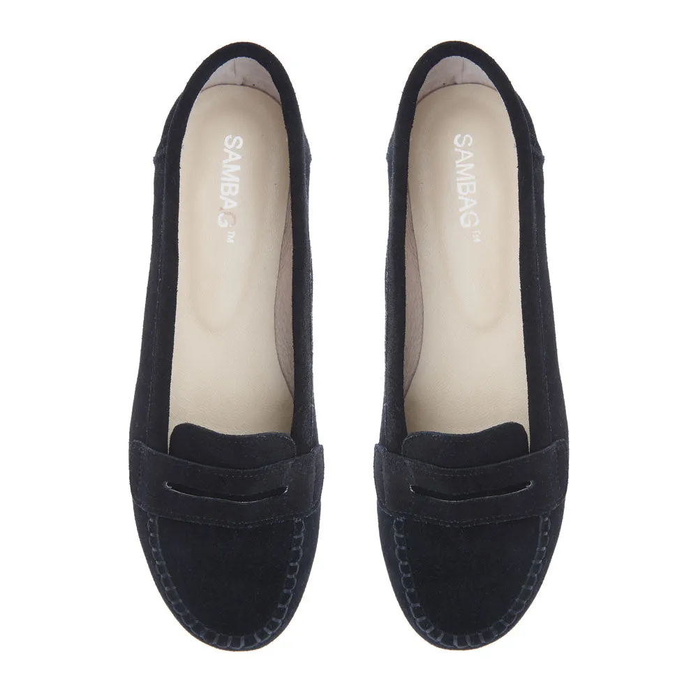 Fifi Black Suede Loafer