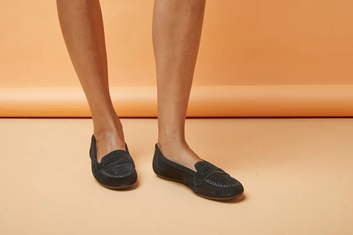 Fifi Black Suede Loafer