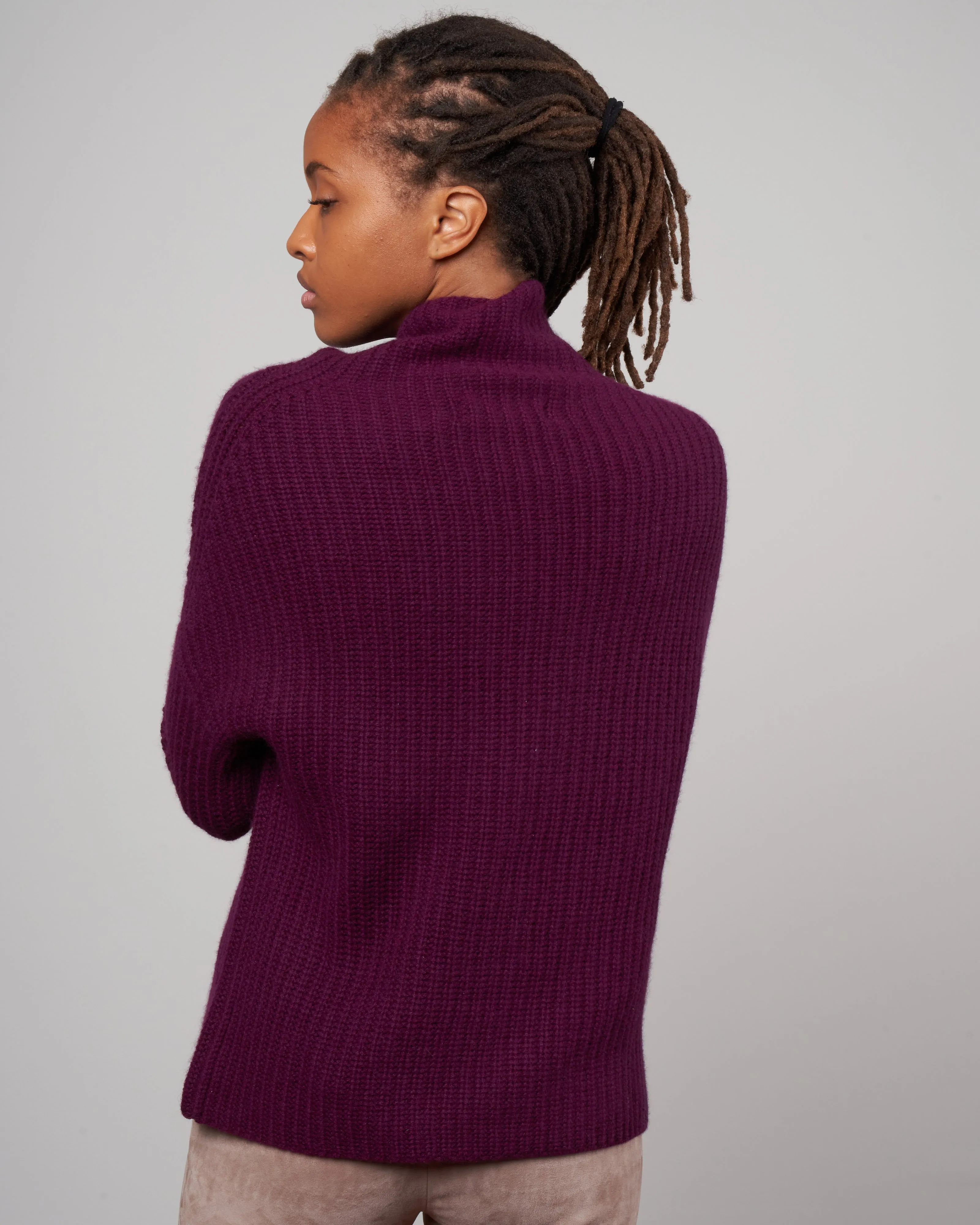 fishermans rib funnel neck - claret