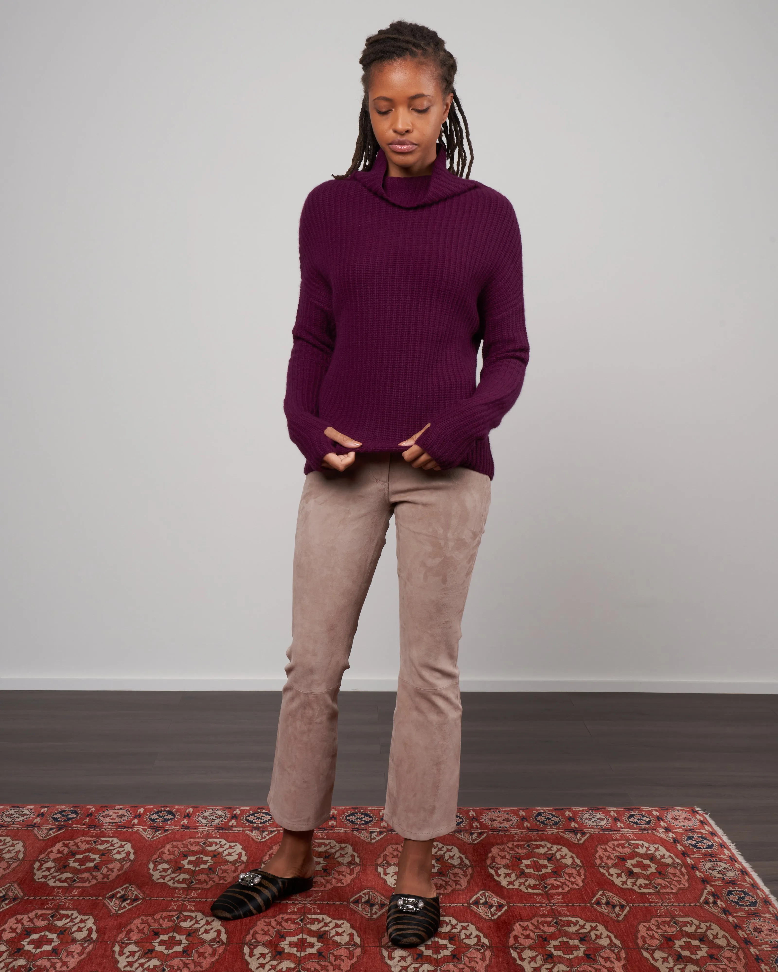 fishermans rib funnel neck - claret