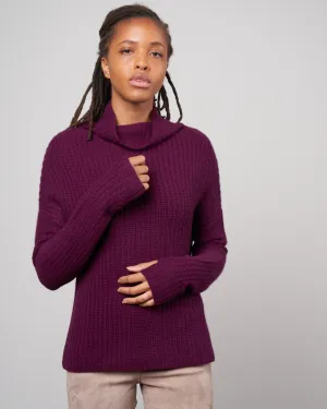 fishermans rib funnel neck - claret