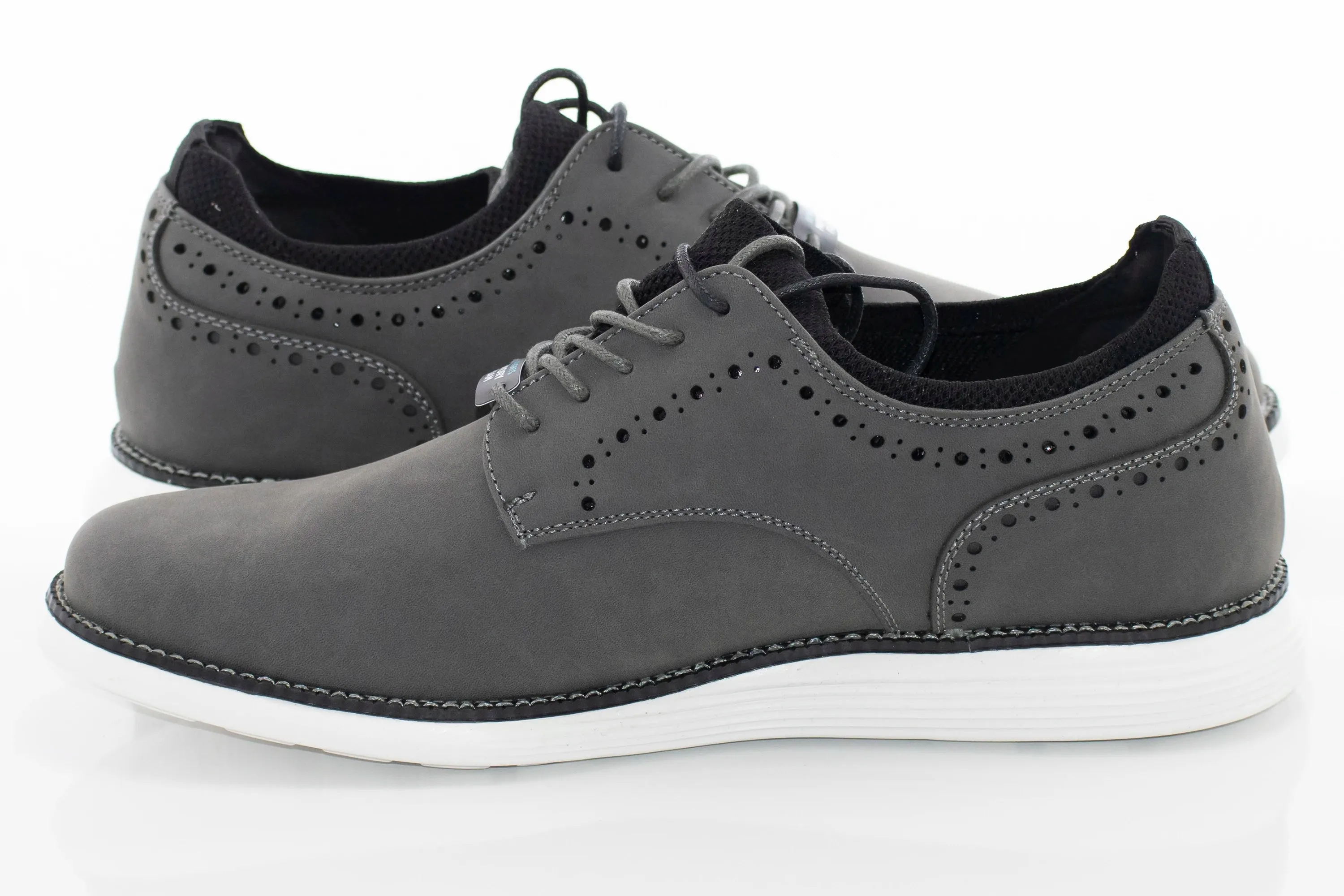 Gray Open Lace Brogued Dress Sneaker