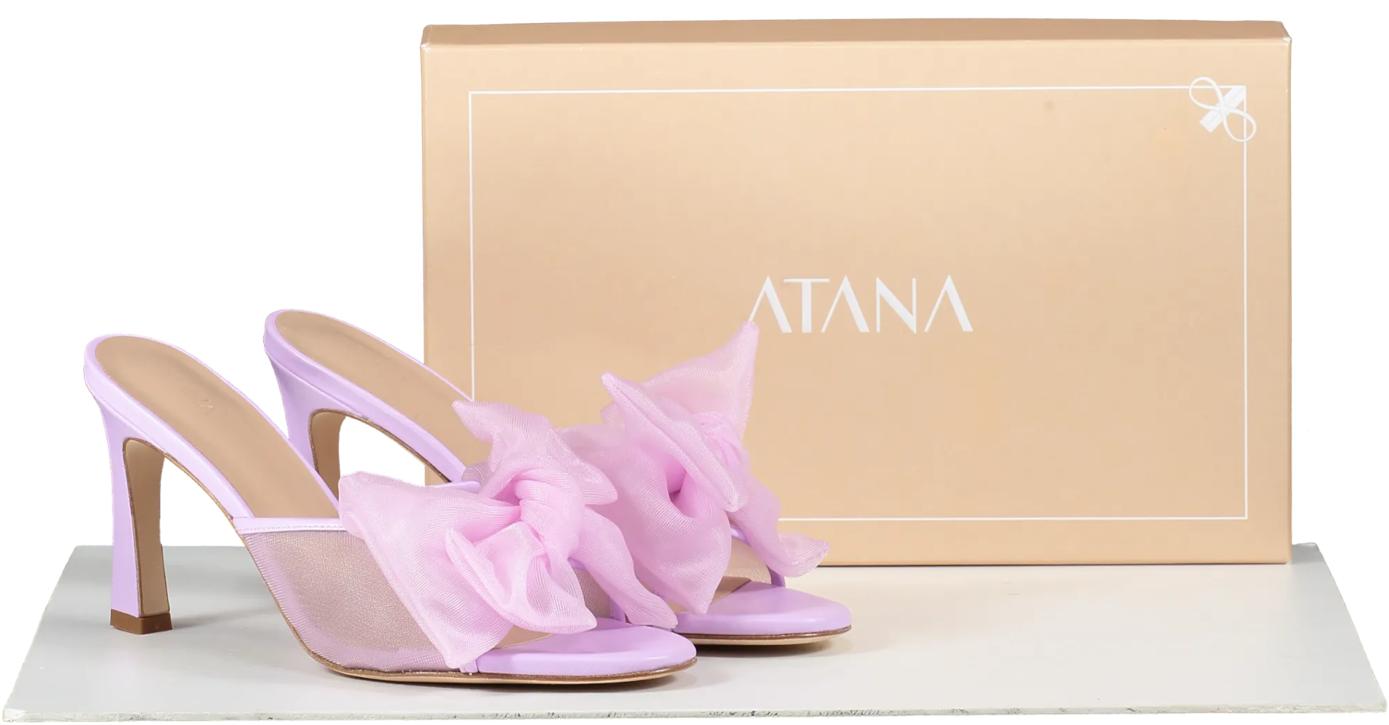 House of Atana Purple Violet Bow 85mm Mules UK 6 EU 39 