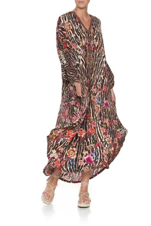 JERSEY LONG KAFTAN WITH ROUNDED HEM LIV A LITTLE