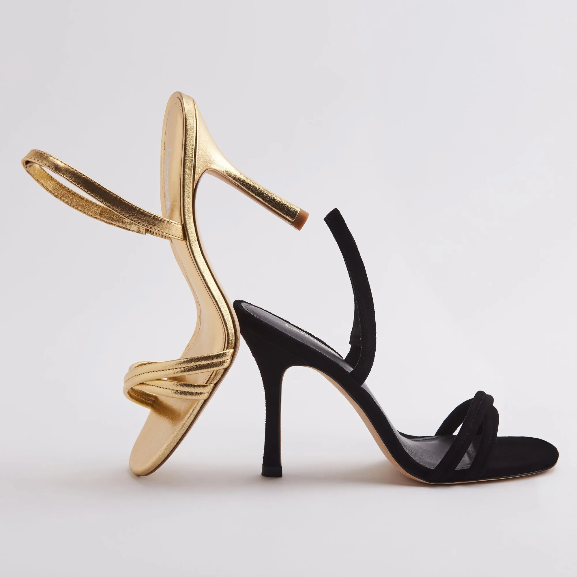 Larroude Annie Sandal In Gold Metallic Leather