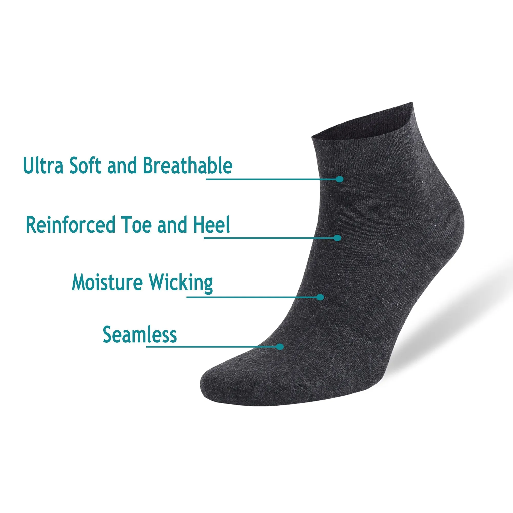 Men's Bamboo Low Cut Ankle Socks – Odor-Free, Breathable & Moisture-Wicking | 8 Pairs with Gift Box by Mars Outlet Store LLC