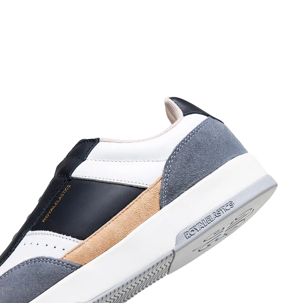 Men's Crown Lux White Black Gray Leather Sneakers 07543-093