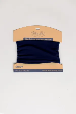 Neck Warmer/Face Cover, Indigo, Bamboo