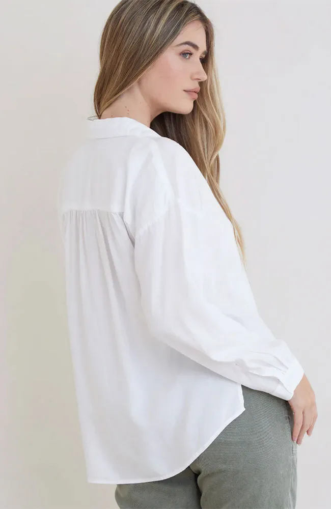Office Long Sleeve Hi Low Hem Shirt