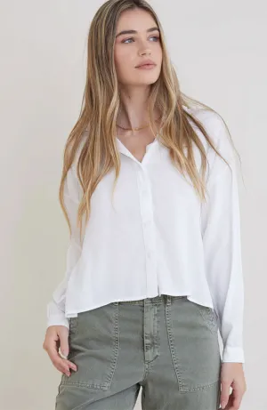 Office Long Sleeve Hi Low Hem Shirt