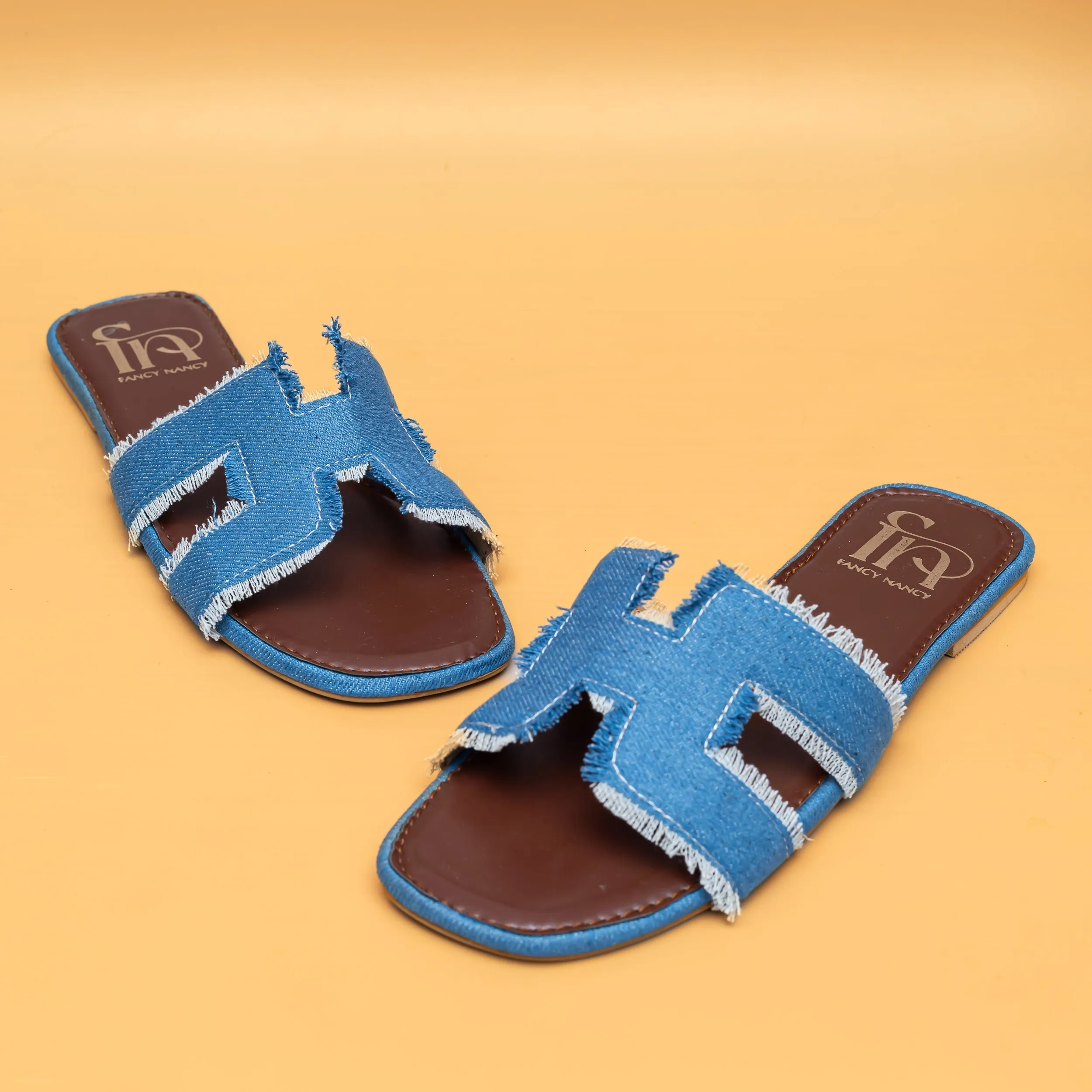 Oran Denim Flats - Blue