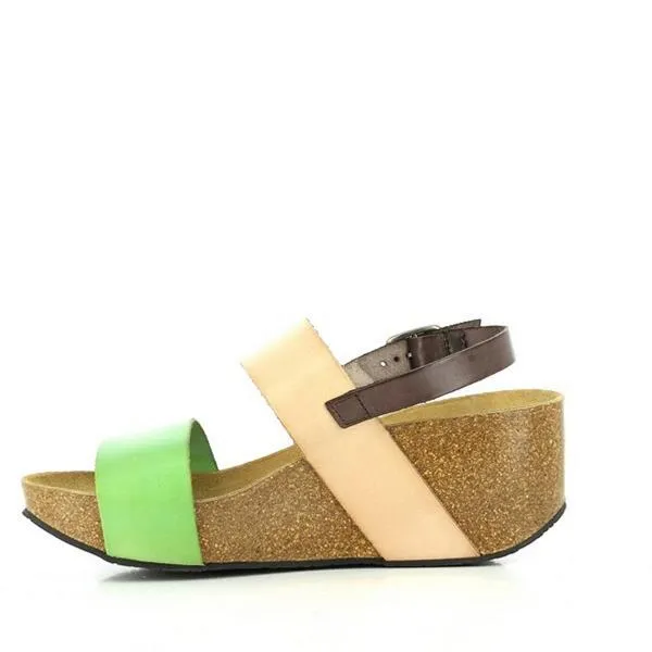 Plakton 275028 Green & Beige Wedges