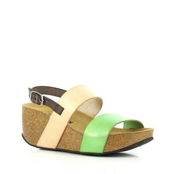 Plakton 275028 Green & Beige Wedges