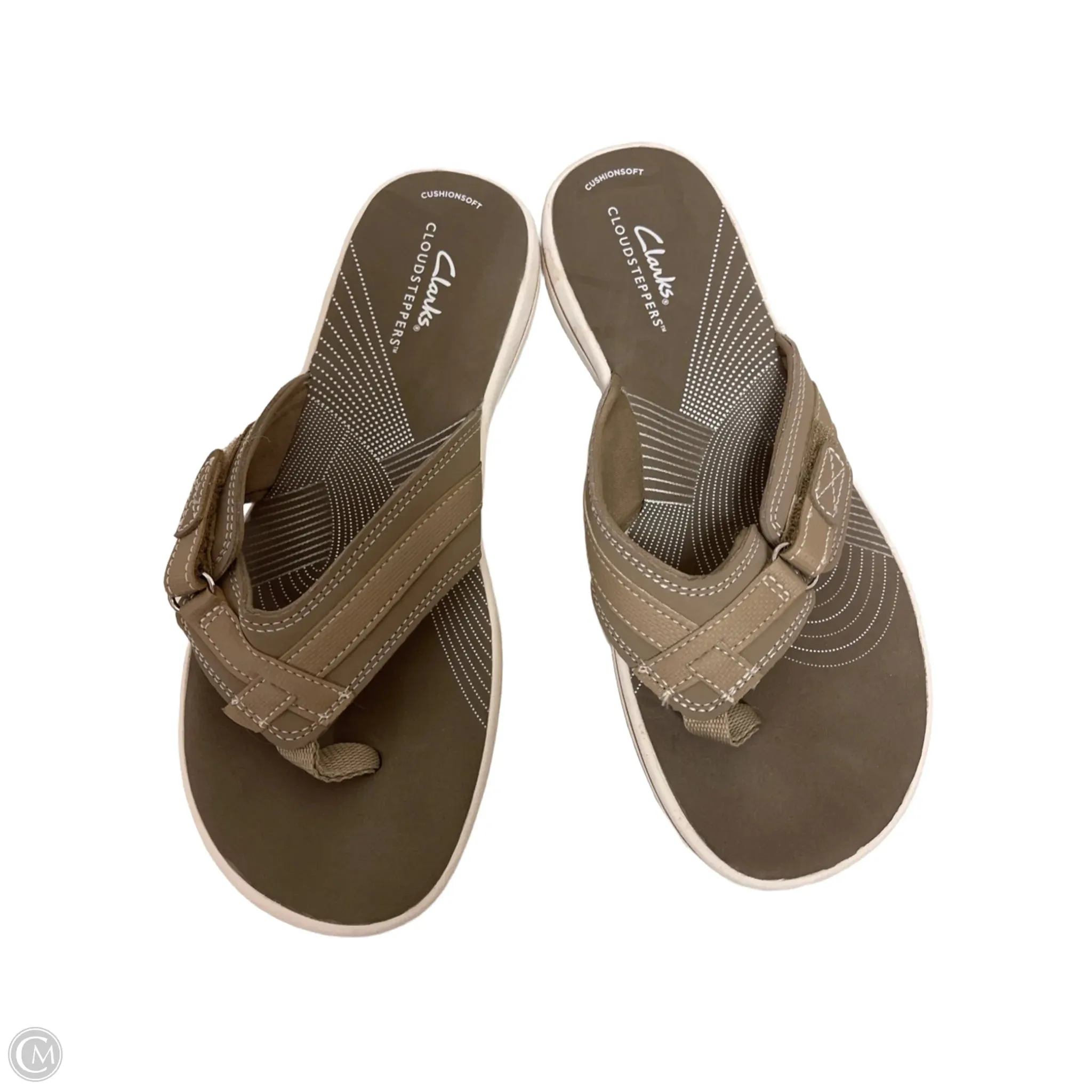 Sandals Flip Flops By Clarks In Grey, Size: 8