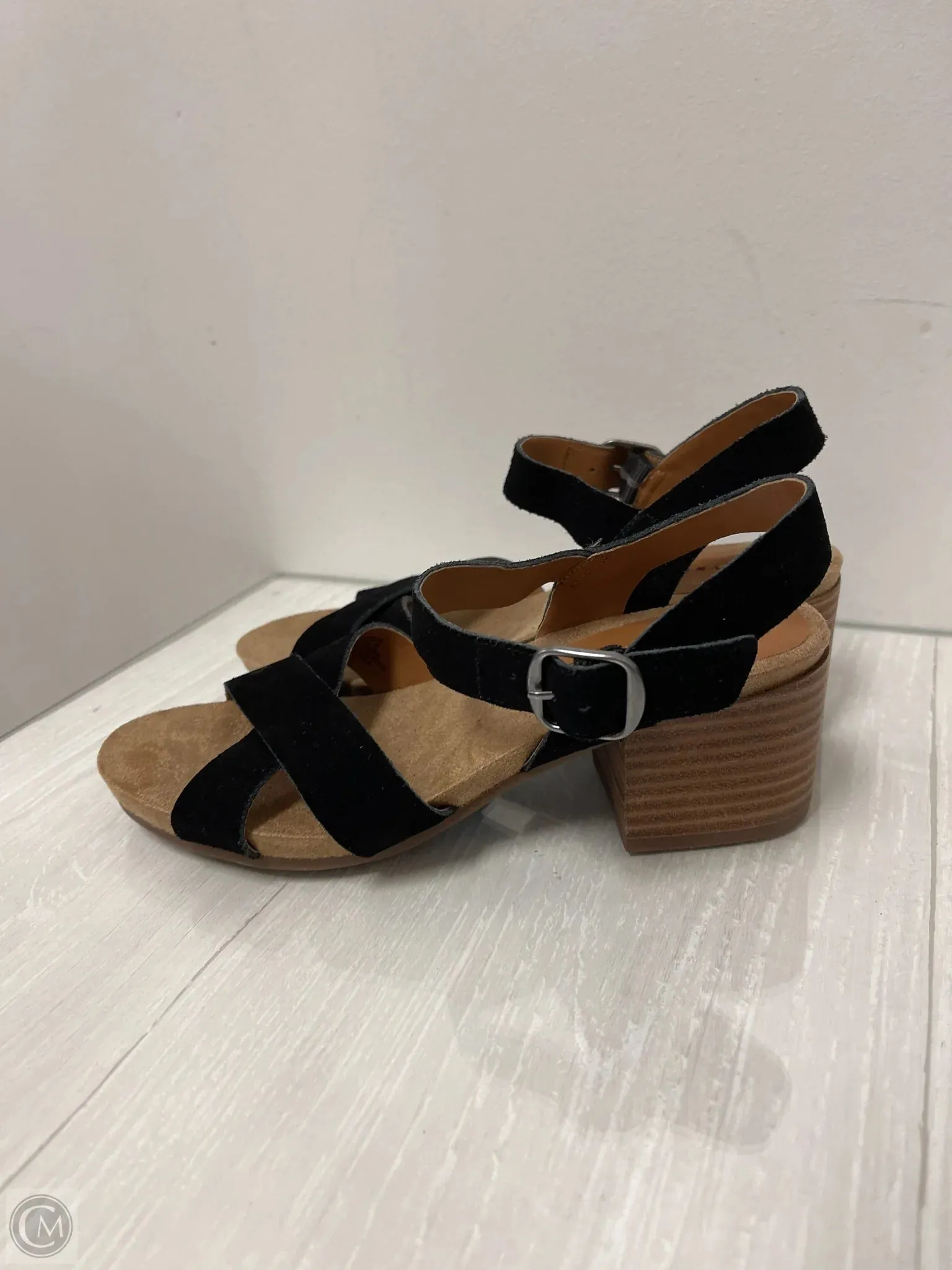 Sandals Heels Block By Lucky Brand In Black, Size: 6