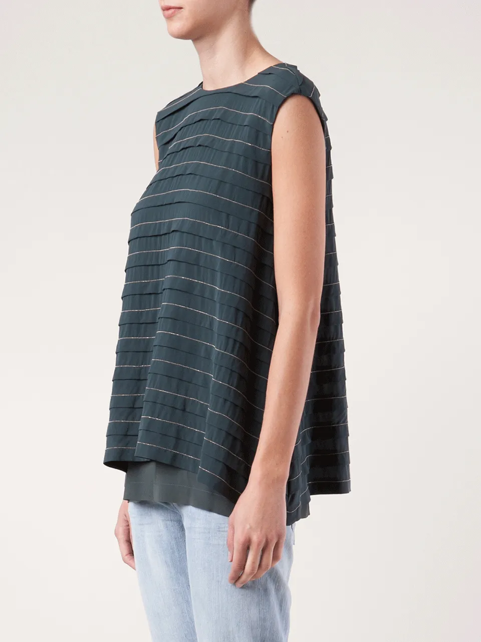 Sleeveless Monili Stripe Top