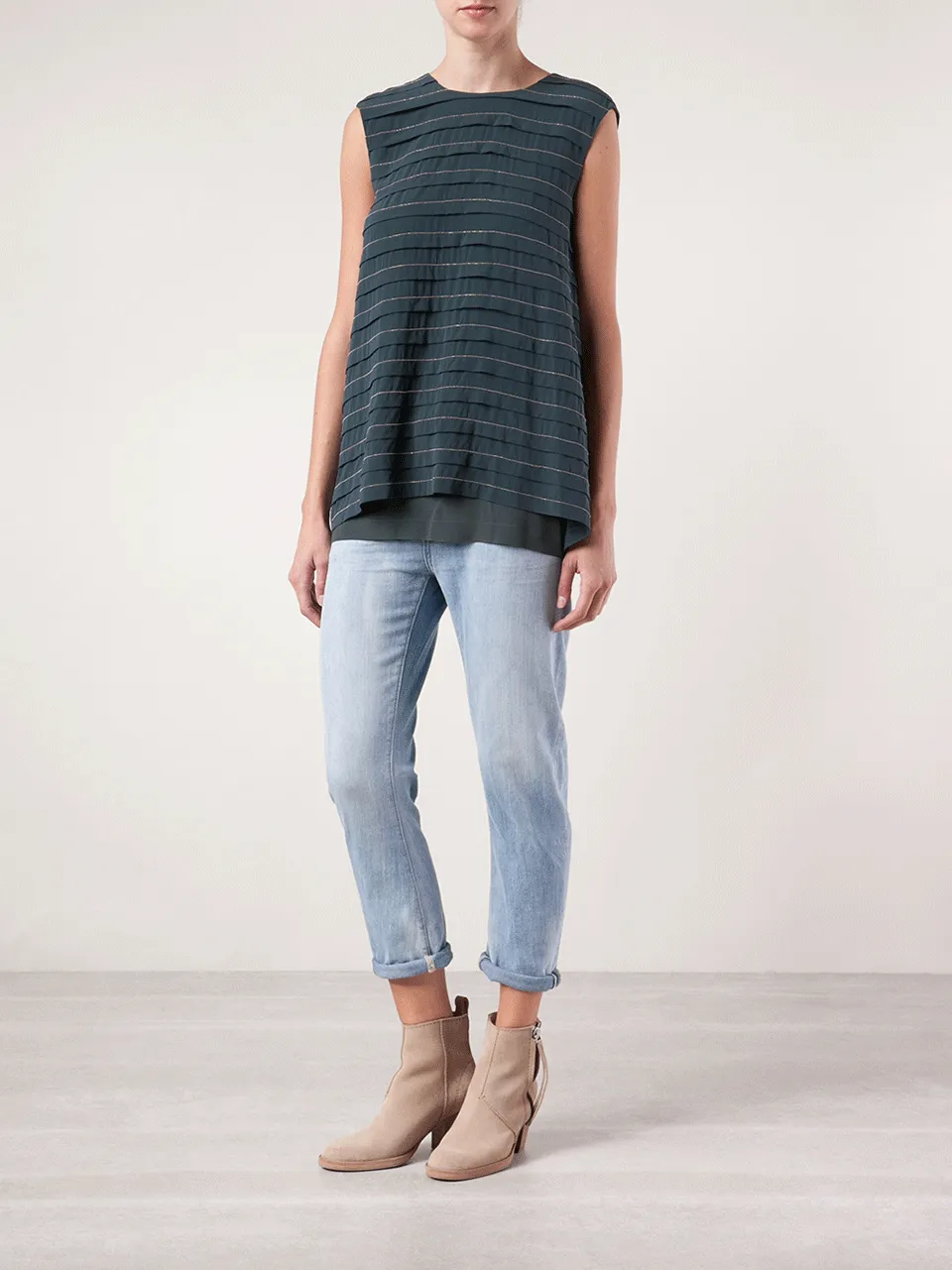 Sleeveless Monili Stripe Top