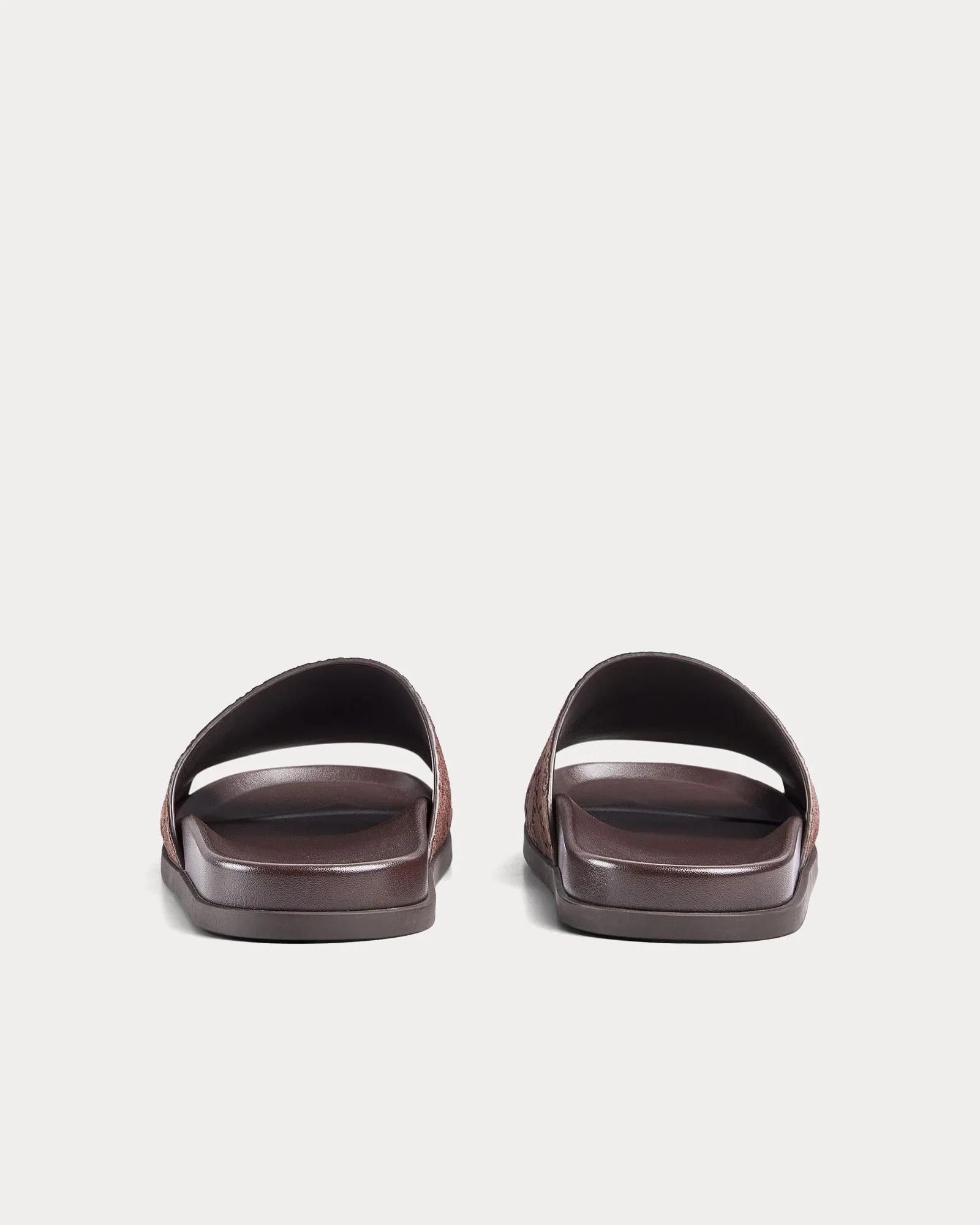 Slide Strap GG Suede Brown Sandals
