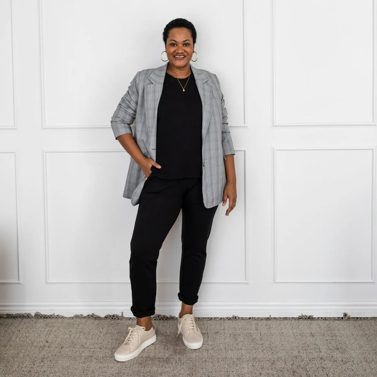 Suzie ponte jogger pant - black