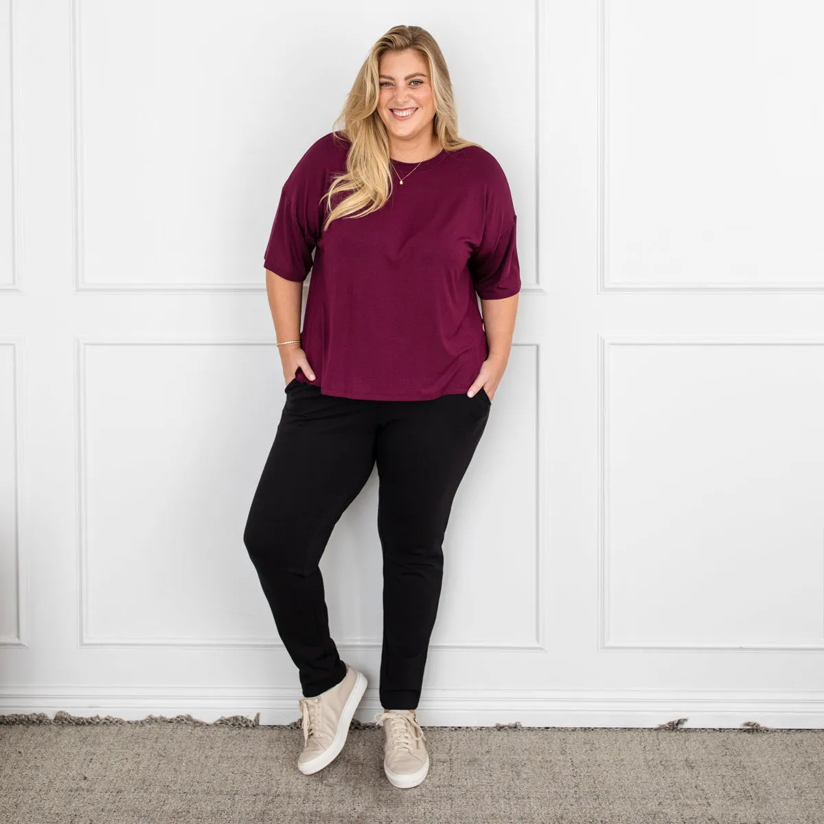 Suzie ponte jogger pant - black