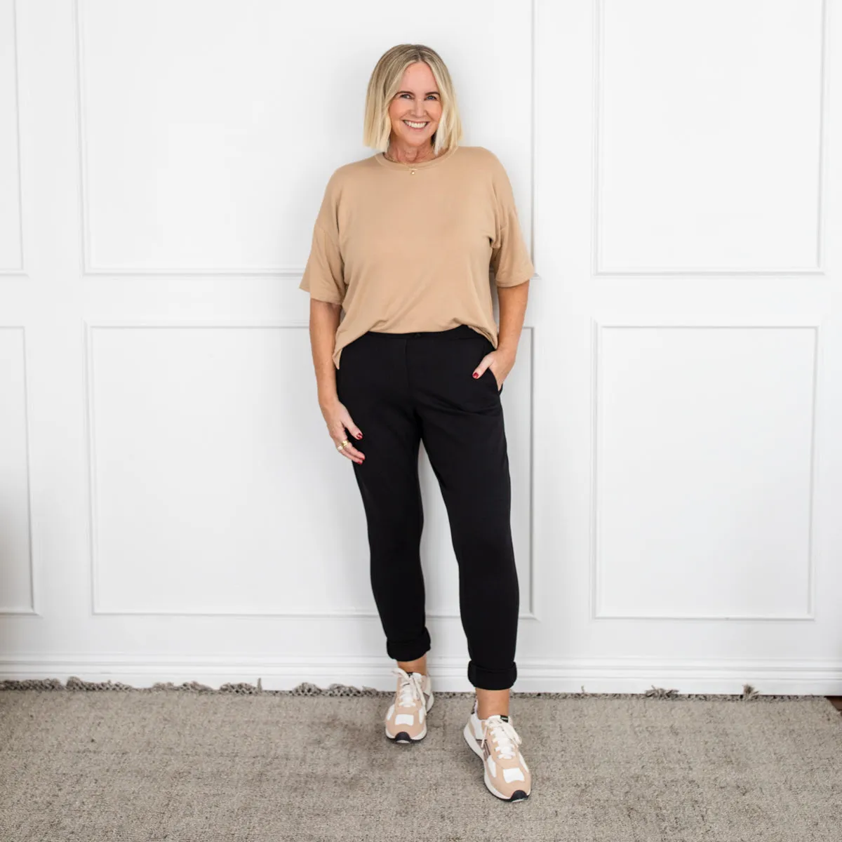 Suzie ponte jogger pant - black
