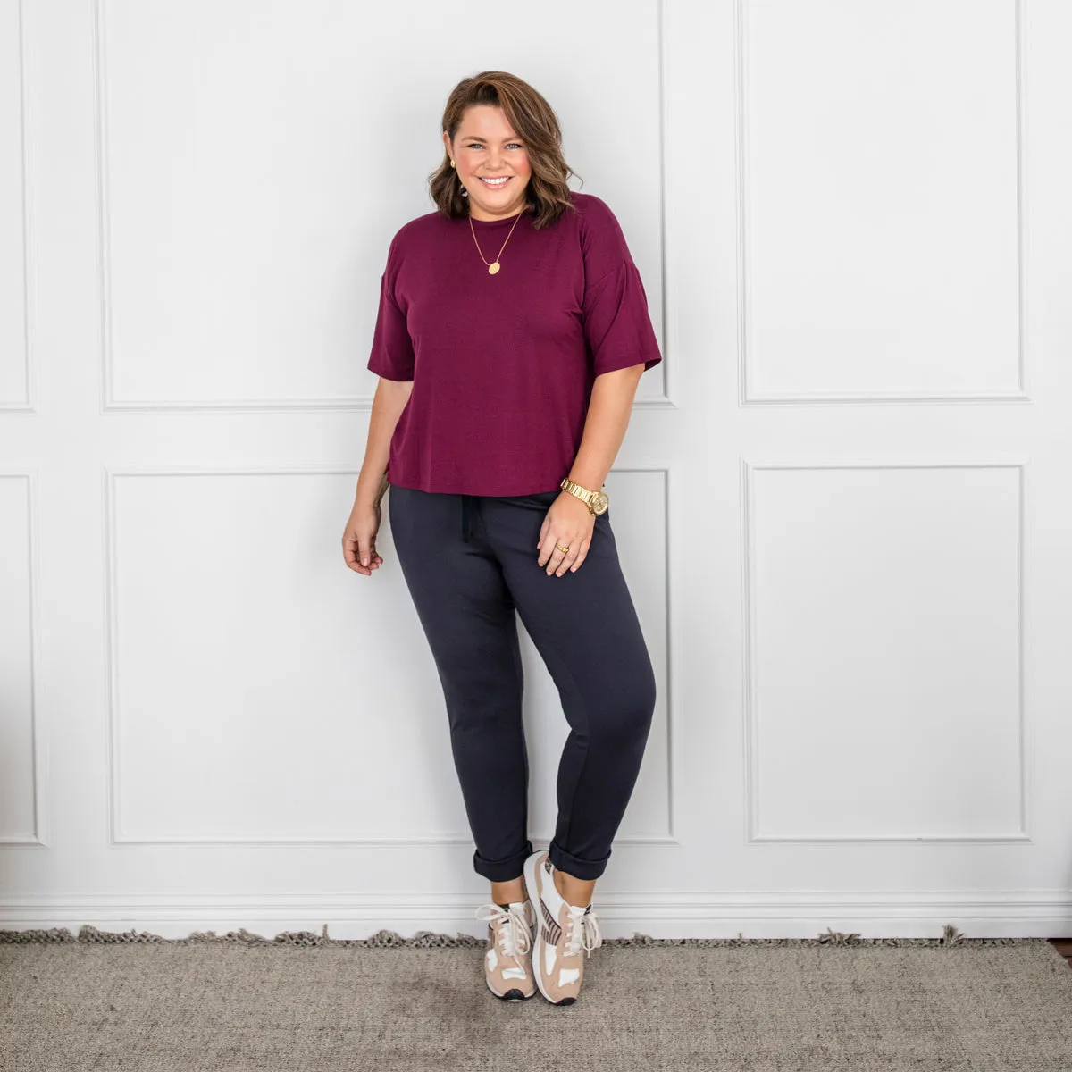 Suzie ponte jogger pant - French navy