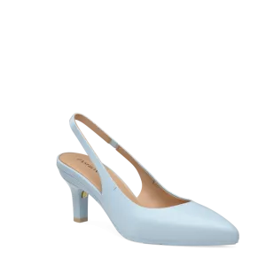 The Slingback - Baby Blue Leather 3 Stiletto