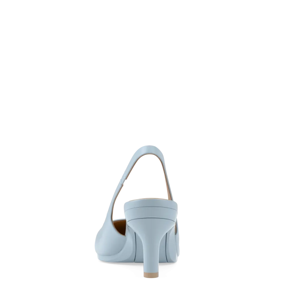 The Slingback - Baby Blue Leather 3 Stiletto