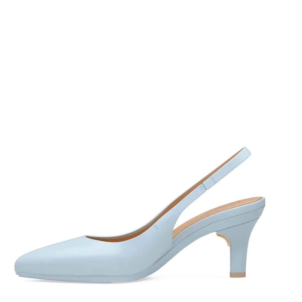 The Slingback - Baby Blue Leather 3 Stiletto