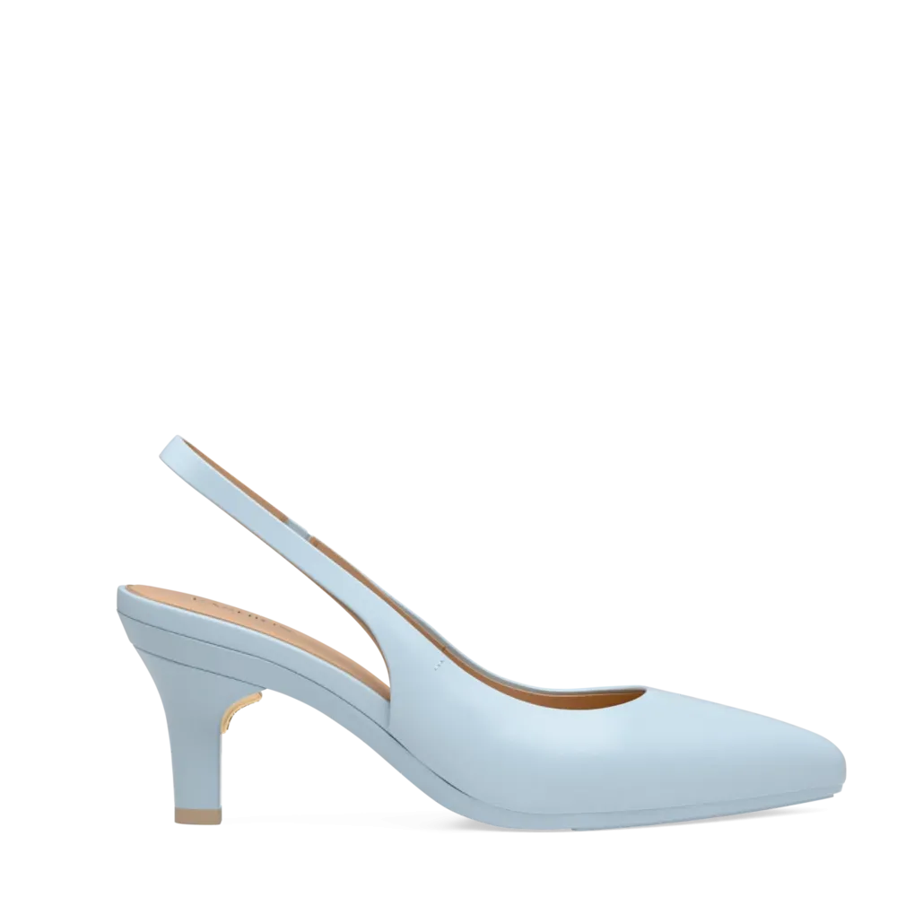 The Slingback - Baby Blue Leather 3 Stiletto