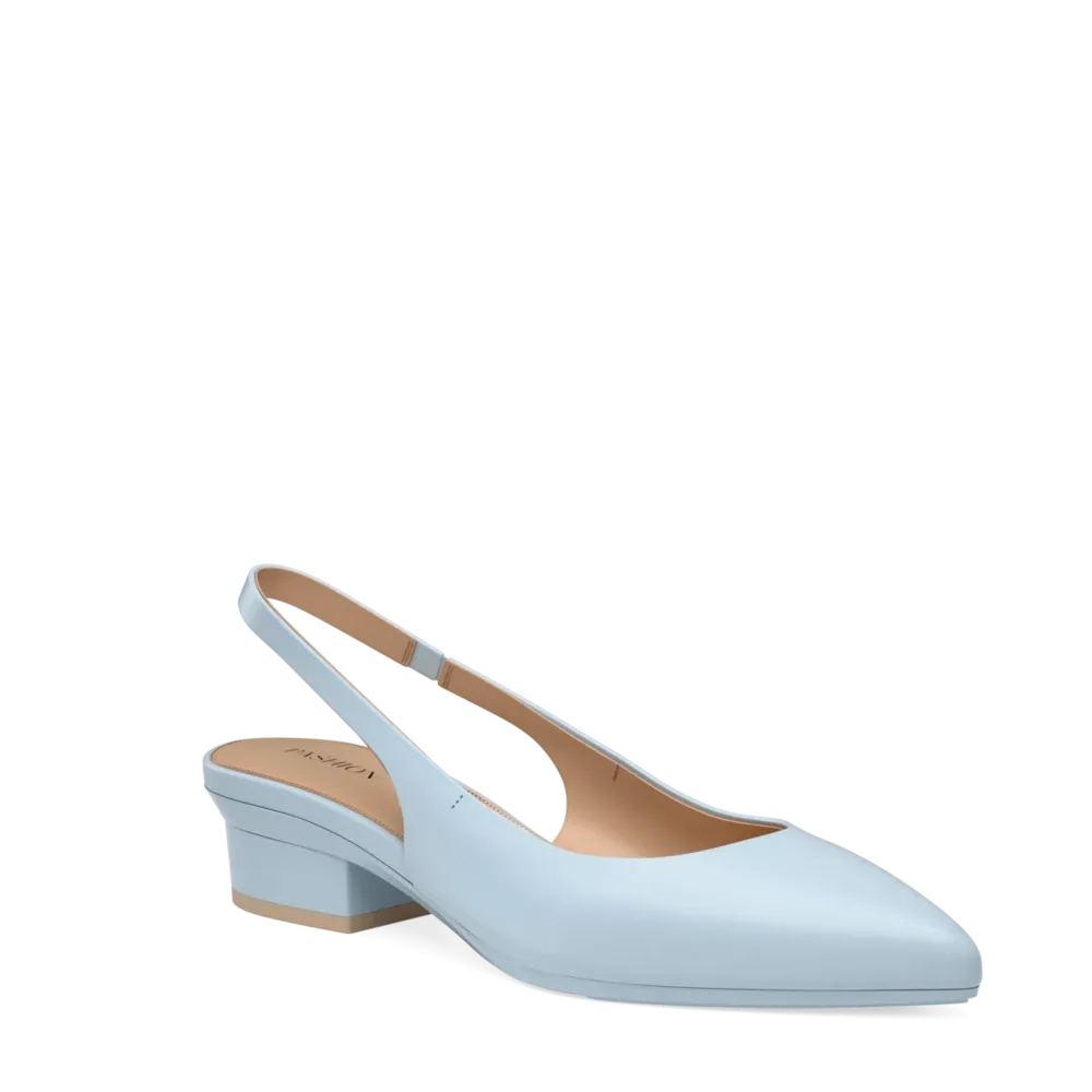 The Slingback - Baby Blue Leather 3 Stiletto