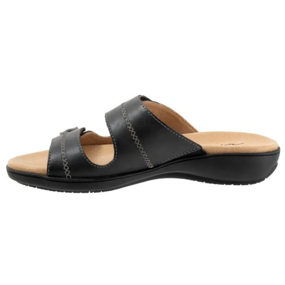 Trotters Ruthie Stitch Black Sandal (Women's)