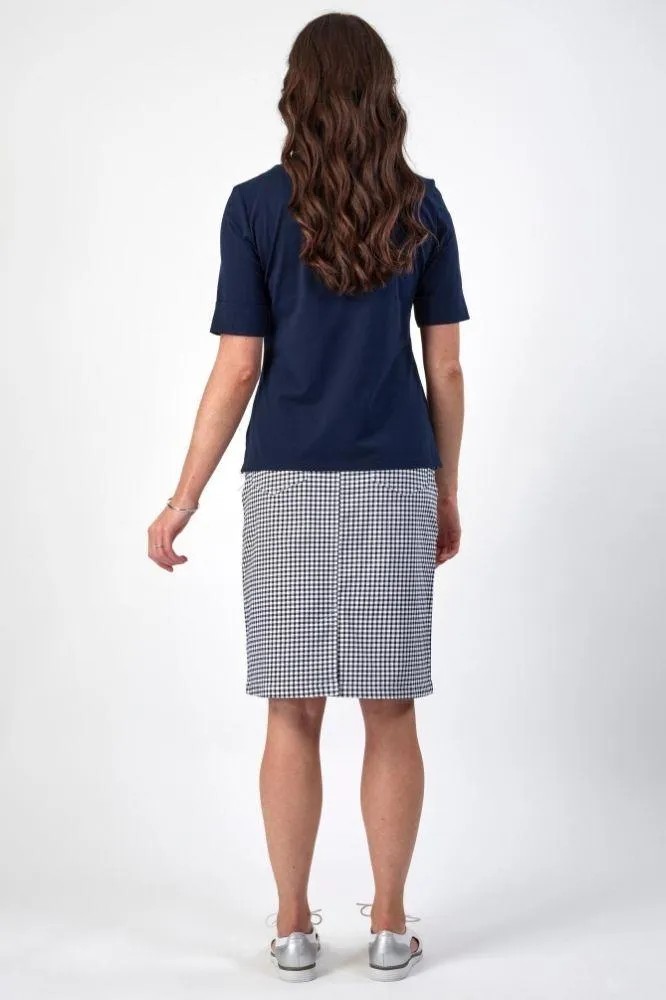 Vassalli V Neck Top Navy