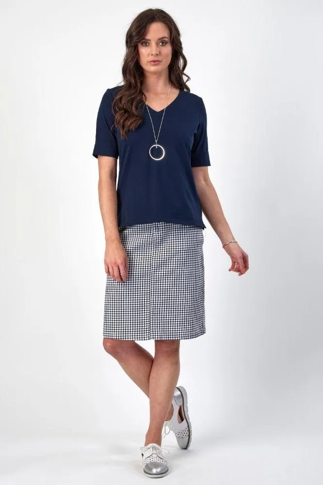 Vassalli V Neck Top Navy