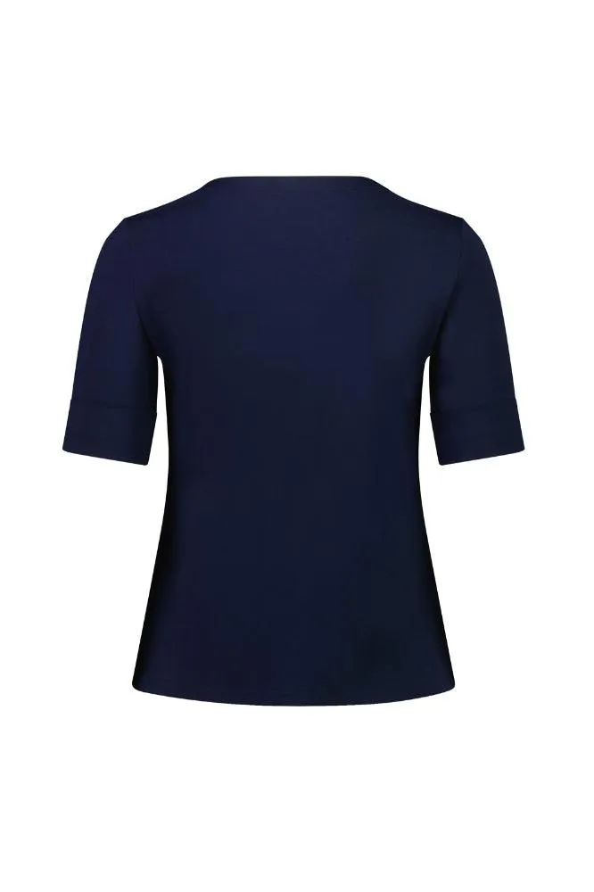 Vassalli V Neck Top Navy
