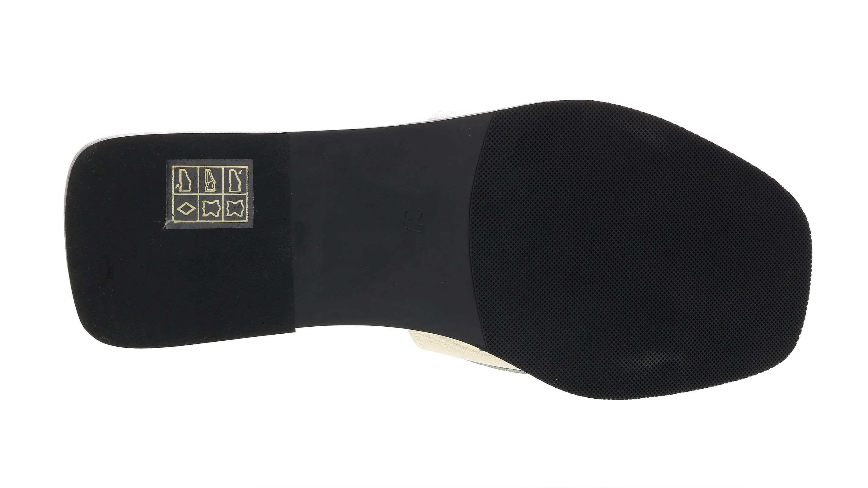 Ventutto Silver Crystal Embellished Leather Slide-