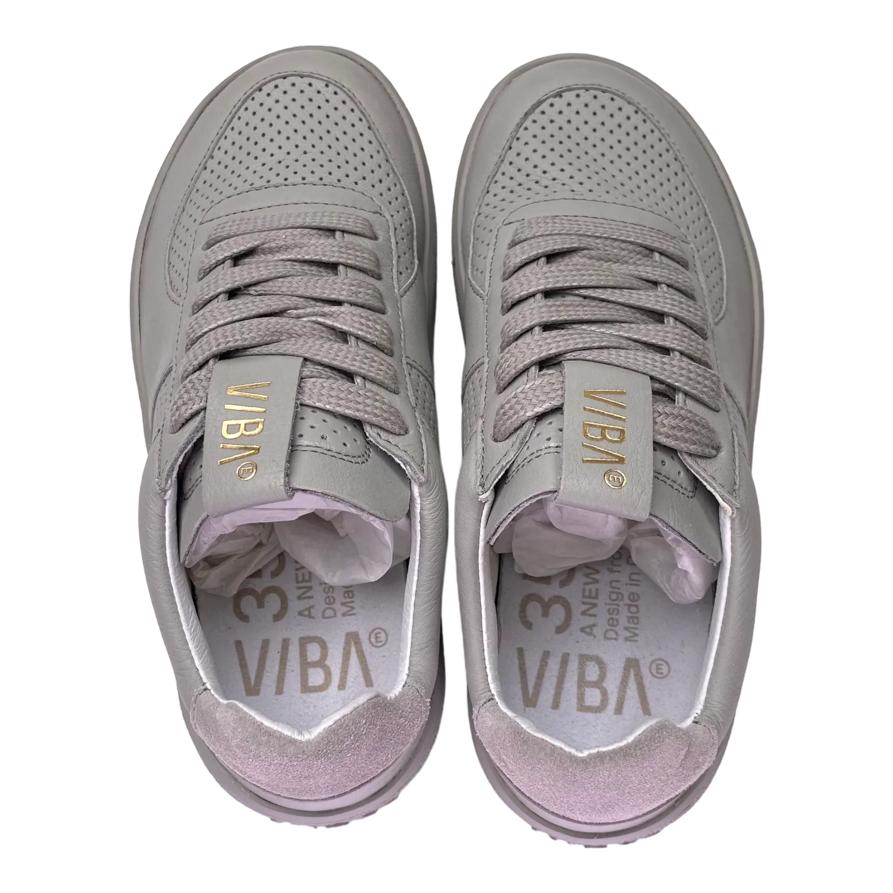 VIBAe London Bio leather sneakers, acciaio/grey | 35