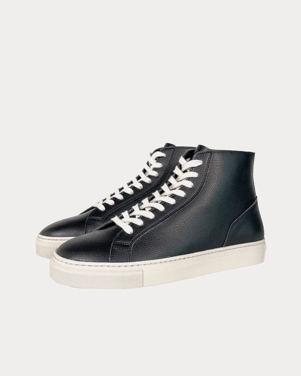 Visby V2 Sustainable Vegan Leather Black High Top Sneakers