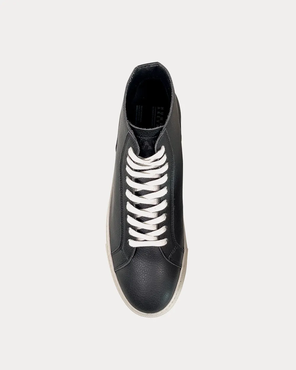 Visby V2 Sustainable Vegan Leather Black High Top Sneakers