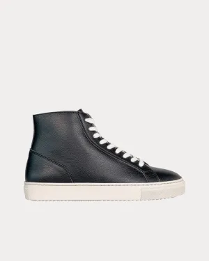 Visby V2 Sustainable Vegan Leather Black High Top Sneakers