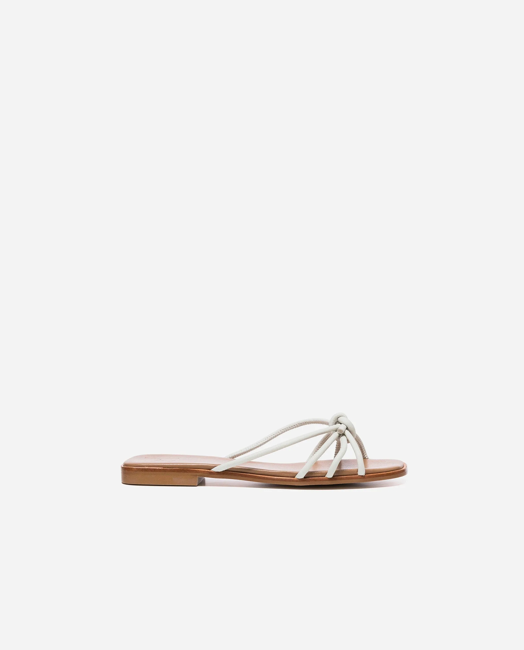 Yvette Leather Off White Flat Sandals